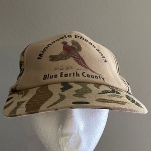 Vintage Trucker SnapBack Hat Tan Brown Camo Minnesota Pheasants Cap Worn In OS